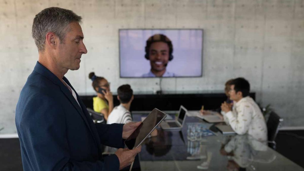 Visioconférence dans le monde l'entreprise