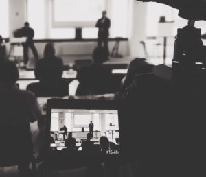 visioconférence pendant un événement